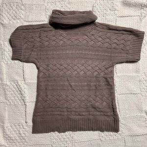 Sonoma Light Brown Short Sleeve Turtleneck Sweater